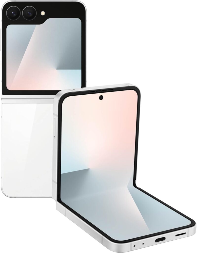 Samsung Galaxy Z Flip7 FE Cell Phone, 128GB AI Smartphone, Unlocked Android, Long Battery Life, 2025, US 1 Yr Manufacturer Warranty, White